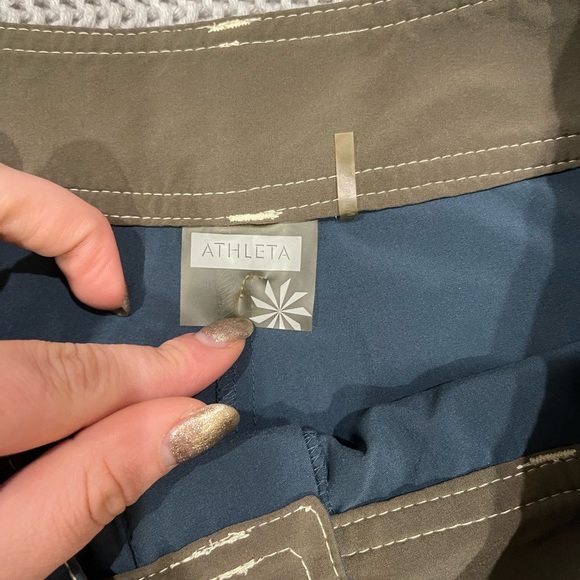 LIKE NEW Athleta Mini Skater Skirt blue with white sewing - Picture 2 of 3